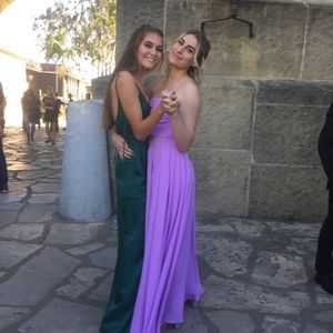 DARK GREEN REVOLVE PROM DRESS LONG